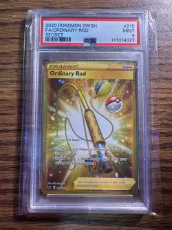 2020 Pokemon Sword And Shield Ordinary Rod Full Art Secret Rare PSA 9 - Image 1
