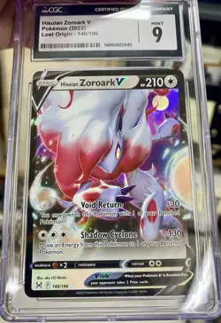 Pokemon Lost Origin Ultra Rare Hisuian Zoroark V 146/196 CGC Graded MINT 9 - Image 4