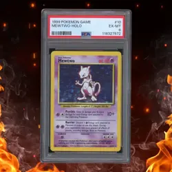 Pokemon Game MEWTWO 10/102 Holo PSA 6 - Image 1