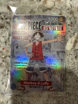 Monkey.D.Luffy (055) (College Basketball US Voyage) P-055 One Piece Promo SEALED - Image 1