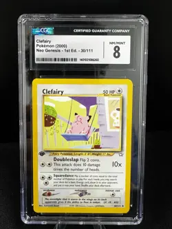2000 Pokemon TCG 1st Edition Neo Genesis Clefairy 30/111 CGC 8 NM/Mint - Image 1
