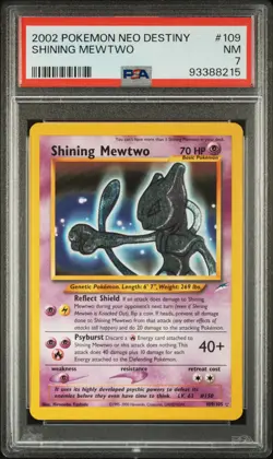 2002 POKEMON NEO DESTINY #109 SHINING MEWTWO PSA 7 - Image 1
