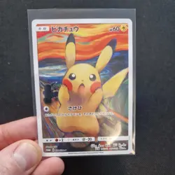 Pokemon Pikachu Munch Scream Art Card Holographic Full Art Promo Display Piece - Image 5