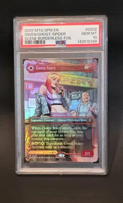 Wizards of the Coast Gwen Stacy & Ghost-Spider Scene Borderless Foil PSA 10 - Image 1