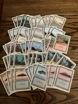 Mtg Revised Basic Land Lot x60 - Magic the Gathering Revised Land 4x Each Art LP - Image 1