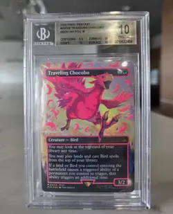 2025 MTG FINAL FANTASY COLORFUL CHOCOBOS-NEON INK PINK TRAVELING CHOCOBO BGS 10 - Image 1