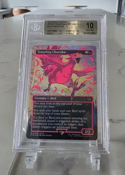 2025 MTG FINAL FANTASY COLORFUL CHOCOBOS-NEON INK PINK TRAVELING CHOCOBO BGS 10 - Image 2