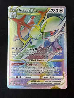 Arceus VSTAR (Secret) 176/172 Swsh09: Brilliant Stars Holo Rainbow Pokemon - Image 1