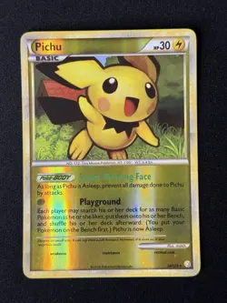 Pichu 28/123 Reverse Holo Rare HeartGold & SoulSilver 2010 Pokemon MP - Image 1