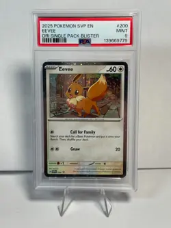 2025 POKEMON SVP DESTINED RIVALS EEVEE COSMOS SINGLE PACK BLISTER #200 - PSA 9 - Image 1