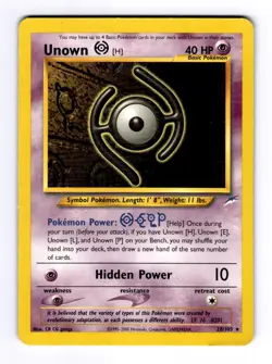 Unown [H] Neo Destiny #028 (2001) Rare NM Pokemon - Image 1