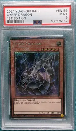 Yugioh Cyber Dragon 2024 Platinum Secret Rare RA03-EN155 PSA 9 - Image 1