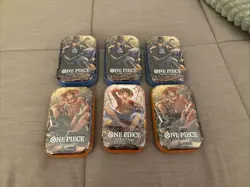 One Piece TCG Deck Tin Set of 6 Featuring Monkey D. Luffy & Portgas D. Ace - Image 1