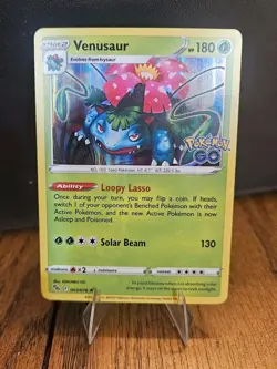 Pokemon Go Venusaur 003/078 Holo Rare Stamped Card English - Image 1