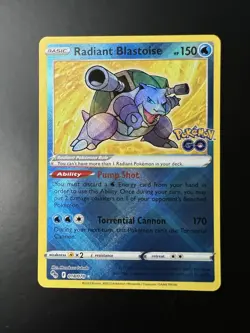 Pokemon TCG Radiant Blastoise Holo Card 018/078 Pokemon Go - Image 1