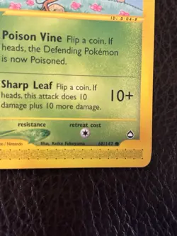 Pokemon TCG Aquapolis Bellsprout Common Card 68/147 LP - Image 4