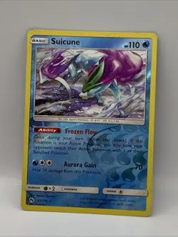 2018 Pokemon SM Lost Thunder Suicune Reverse Holo Card 59/214 - Image 1