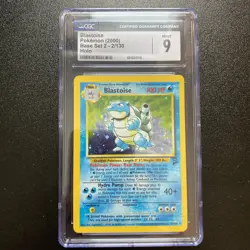 CGC 9 MINT Blastoise 2000 Base Set 2 2/130 Holo Pokemon Card - Image 1