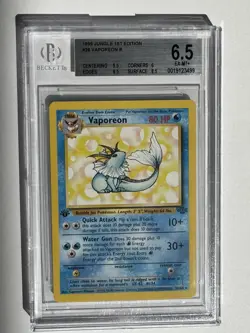 1999 Pokemon Jungle 1st Edition #028 Vaporeon BGS 6.5 - Image 1