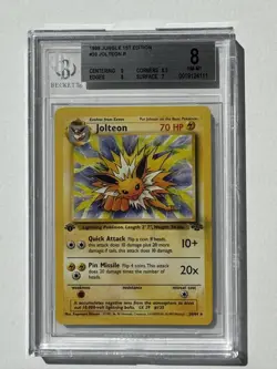 1999 Pokemon Jungle 1st Edition #020 Jolteon BGS 8 - Image 1