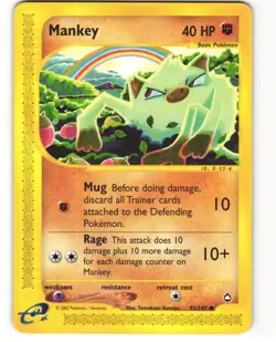 Mankey Common Pokemon TCG Aquapolis 92/147 LP - Image 1