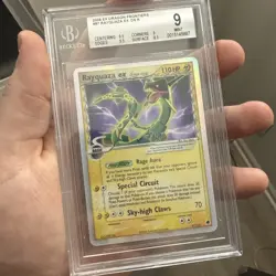 2006 POKEMON DRAGON FRONTIERS RAYQUAZA EX HOLO 97/101 PSA 9 Q1887 - Image 1