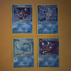 Pokemon TCG Team Rocket Lot - Dark Blastoise, Dark Gyarados, Squirtle, Poliwhirl - Image 1