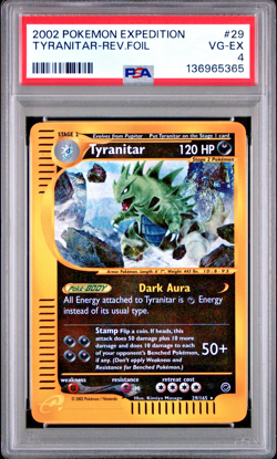 PSA 4 2002 Expedition Tyranitar REVERSE Holo Foil 29/165 WOTC Pokemon - Image 1