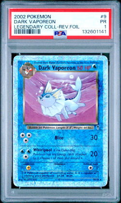 PSA 1 PR 2002 Pokemon Legendary Collection Dark Vaporeon 9/110 Reverse Holo Foil - Image 1
