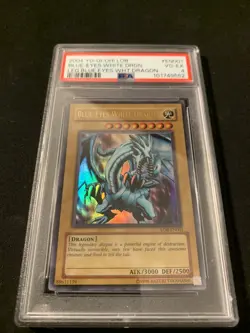 Blue-Eyes White Dragon LOB-EN001 PSA 2004 Legend Blue-Eyes Yugioh- Rare Variant - Image 1