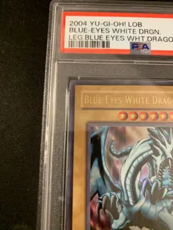 Blue-Eyes White Dragon LOB-EN001 PSA 2004 Legend Blue-Eyes Yugioh- Rare Variant - Image 2