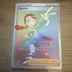 Pokemon Card - Candice Silver Tempest 204/195 Secret Rare Full Art Rainbow Holo - Image 1