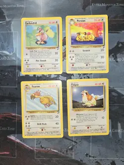 Fearow, Farfetch'd, Persian, Pidgey Base Set 2 Card Lot Pokemon Vintage - Image 1