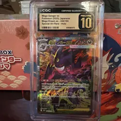CGC PRISTINE 10 Pokemon Mega Gengar ex #240/193 Japanese Mega Dream - Image 1