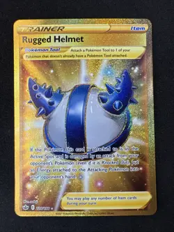 Rugged Helmet (Secret) 228/198 Sword & Shield Chilling Reign Holo Gold Pokemon - Image 1