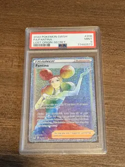 Pokemon Fantina Lost Origin 206/196 Full Art Secret Rare Holo Trainer PSA 9 2022 - Image 1