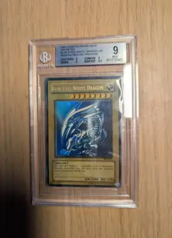 Yu-Gi-Oh TCG Blue Eyes White Dragon SDK-001 BGS 9 Rare Red Ink Process - Image 1