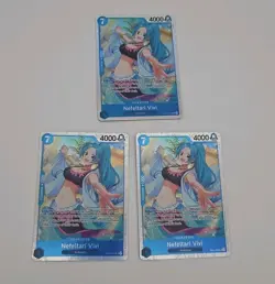 3x One Piece The Azure Sea’s Seven OP14 Nefeltari Vivi EB04-025 SR English - Image 1