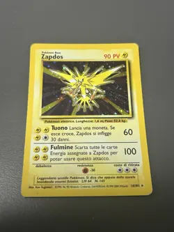1999 Pokemon TCG Base Set Zapdos Holo Rare Card 16/102 Italian Card-Played With. - Image 1