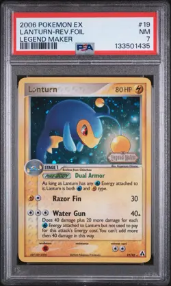 Pokemon Card - Lanturn Reverse - 19/92 - EX Legend Maker - 2006 - PSA 7 - Image 1