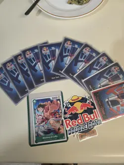 Red Bull X One Piece Card Game Double Don!! Monkey D Luffy Promo + Foil Don Set - Image 1