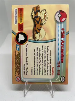 Pokemon #59 Arcanine Card 1999 Topps TV Animation Edition - Image 2