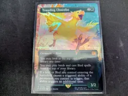 MTG Magic the Gathering FOIL Traveling Chocobo Borderless FIN G2U - Image 1