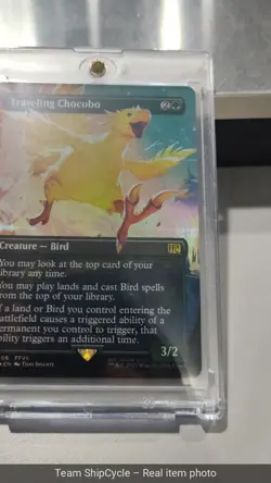 MTG Magic the Gathering FOIL Traveling Chocobo Borderless FIN G2U - Image 3