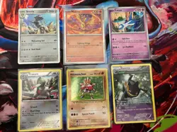 Pokemon TCG 6 Cards - Steelix, Moltres, Latios, Fraxure, Hitmonchan, Banette - Image 1