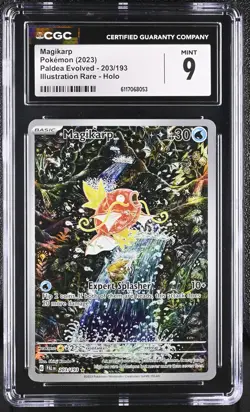 Magikarp 203/193 Illustration Rare Holo Paldea Evolved Pokemon CGC 9 Mint *053 - Image 1