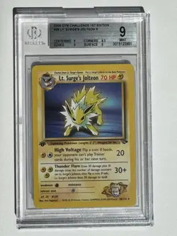 2000 Pokemon Gym Challenge 1st Edition #028 Lt. Surge's Jolteon BGS 9 - Image 1