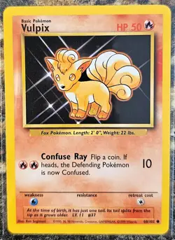 1999 Pokemon Basic Base Set Vulpix 68 NM or Better - Image 1