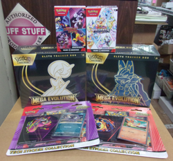 POKEMON (2) MEGA EVOUTION ETB + (2) ASCENDED TECH + PRISMATIC & DESTINED BUNDLE - Image 1