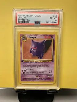 Pokemon Gengar 20/62 Fossil 1st Edition Non-Holo PSA 6 New Cert - Image 1